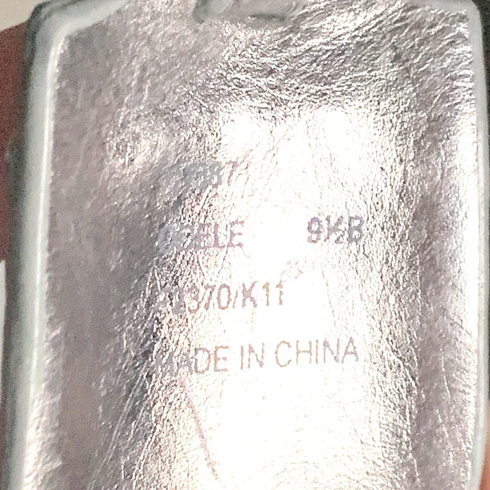 Coach Odele Ankle Strap Metallic Silver Sandals 9 1/2 Beach Casual Everyday